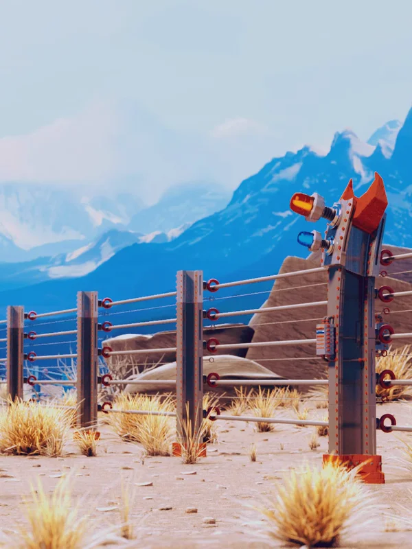 Cinematic film still — mountain pasture
